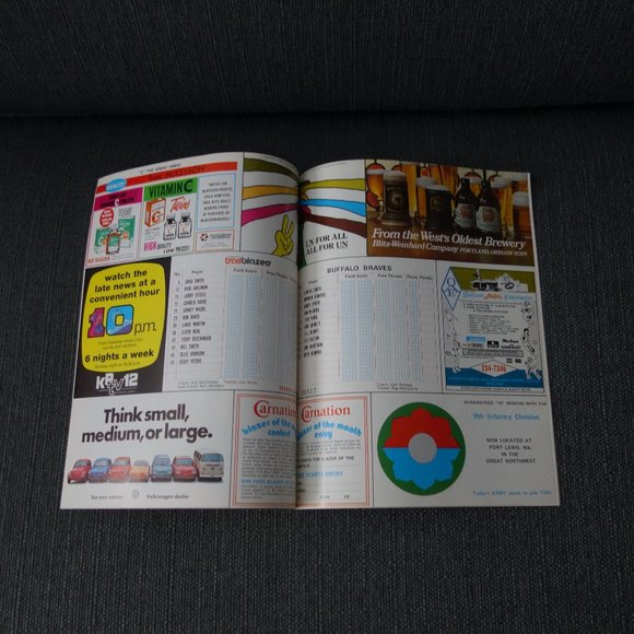 Portland Trailblazers Trail Blazers vs Braves March 25 1973 Official Program - Picture 8 of 9